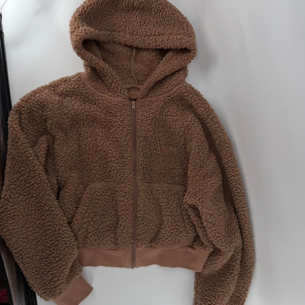 Skims Teddy Zip Up Hoodie Tigers Eye Brown Full Zip Size M